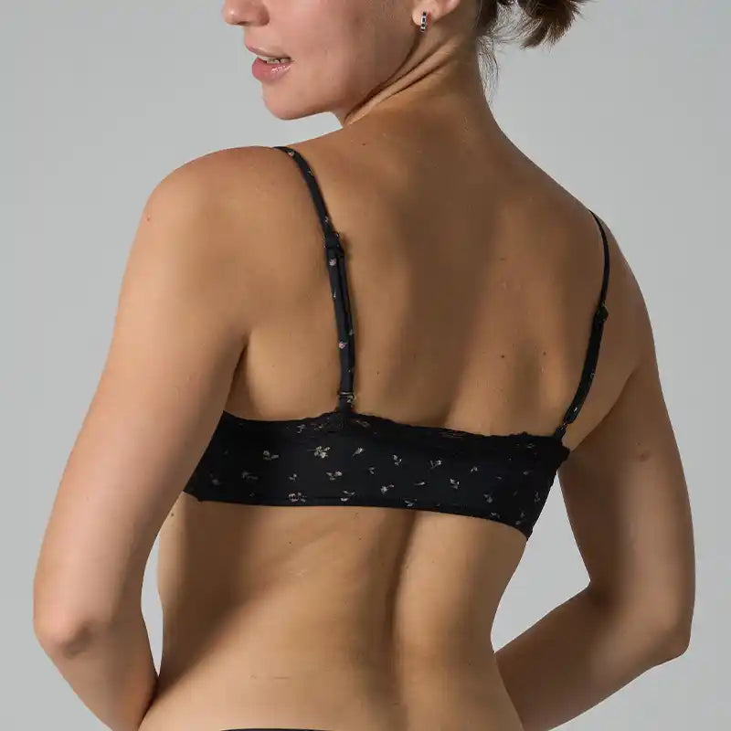 Yummy Collection Swirl Bralette (Black Floral)